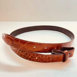 Polo Ralph Lauren Belt Only SZ 30 Genuine Alligator Cognac Brown Vintage